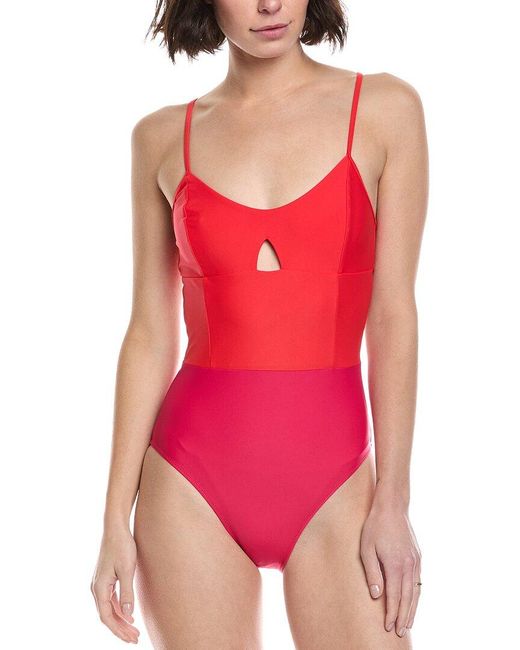 summersalt Red The Swan Dive One-Piece
