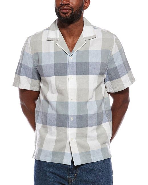 Madewell White Short Sleeve Button Up Linen-Blend Shirt for men