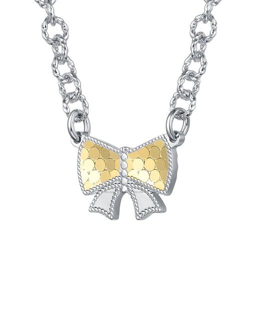 Rachel Glauber Metallic Cz Chain Necklace