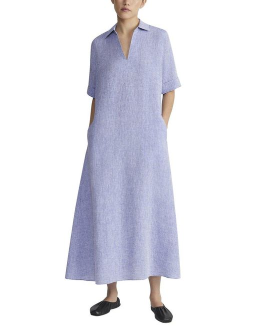 Lafayette 148 New York Blue Popover Dress