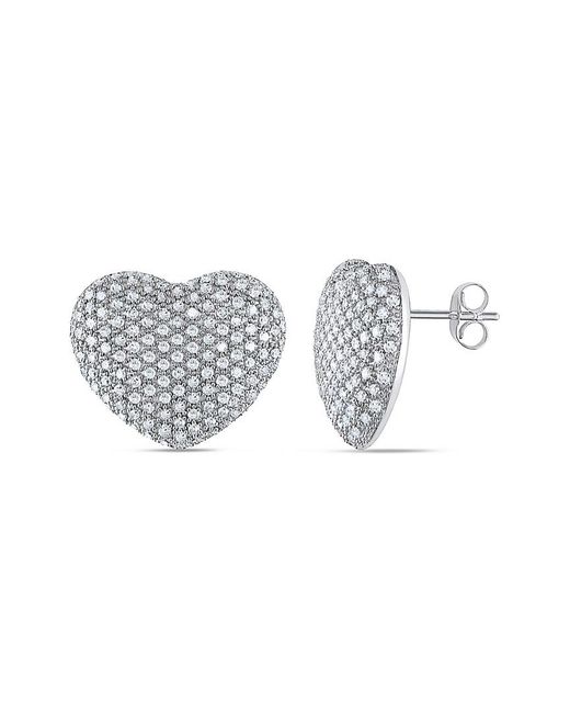 Rina Limor White 14K 1.46 Ct. Tw. Diamond Heart Studs