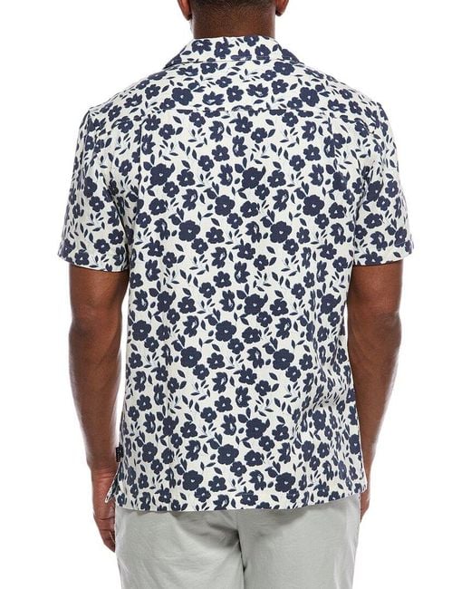 Ted Baker Blue Printed Button Front Shirt for men