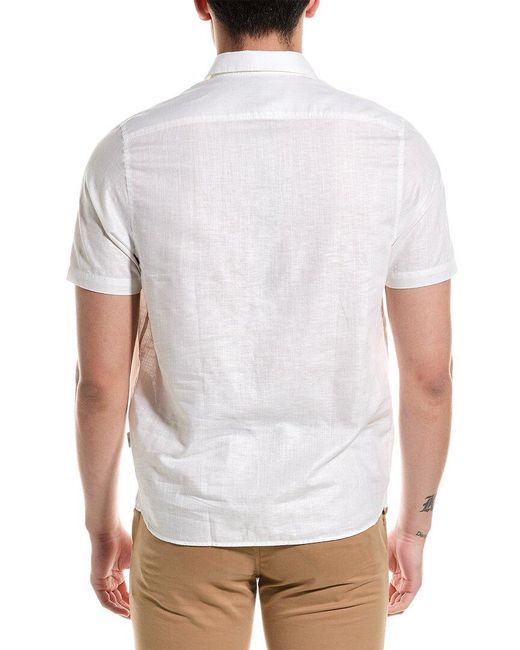 Ted Baker White Addles Linen Shirt for men