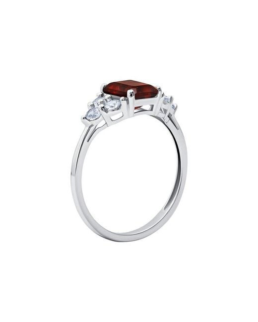 MaxColor White 10K 0.90 Ct. Tw. Garnet Halo Ring