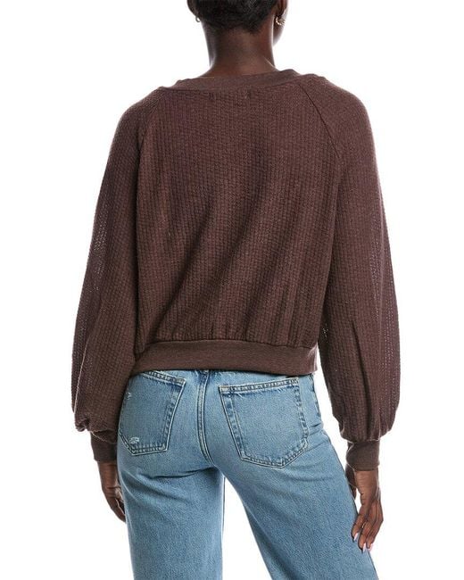 Project Social T Brown Night & Day Cut Out Cozy Thermal Top