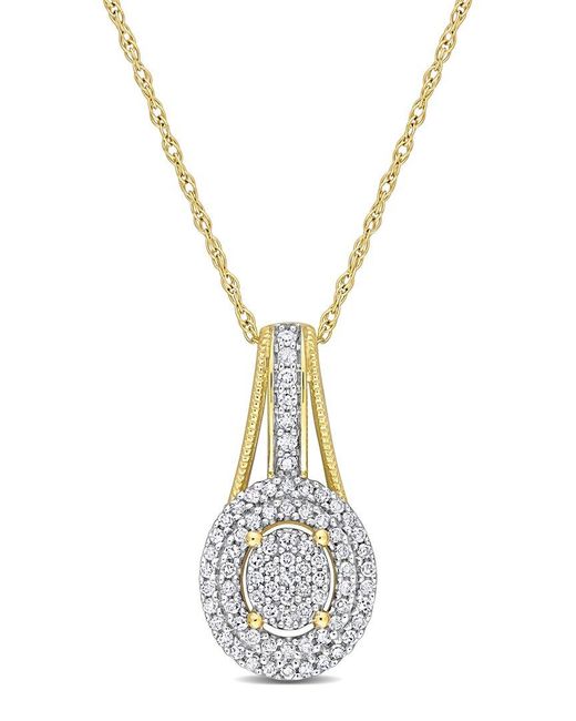 Rina Limor Metallic 10k 0.25 Ct. Tw. Diamond Pendant Necklace