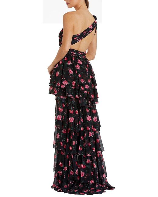 Mac Duggal Black Ruffled High-Low Dress
