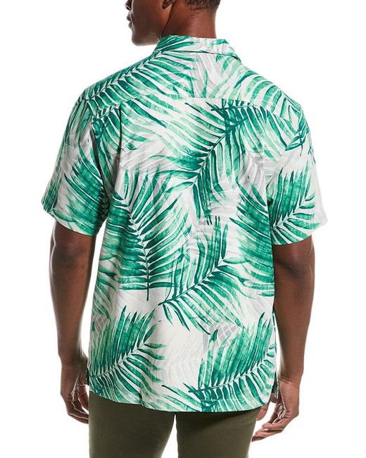 Tommy Bahama Green Misty Palms Silk Shirt for men