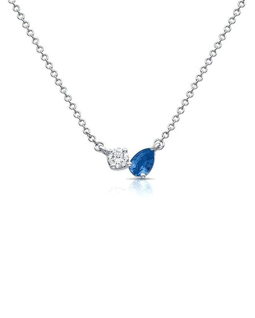 Sabrina Designs Metallic 14K 0.30 Ct. Tw. Diamond & Sapphire Necklace