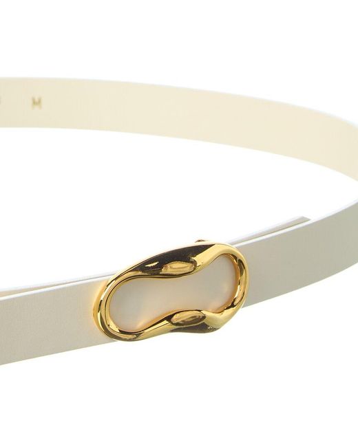 Bruno Magli White Viviana Leather Belt