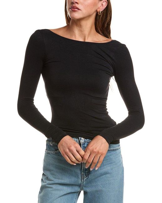 Free People Black Low Back Seamless Top