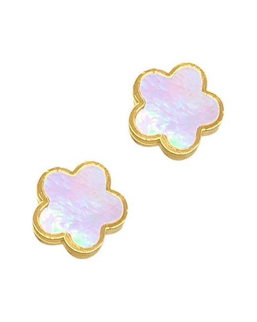Adornia Blue 14k Plated Clover Studs