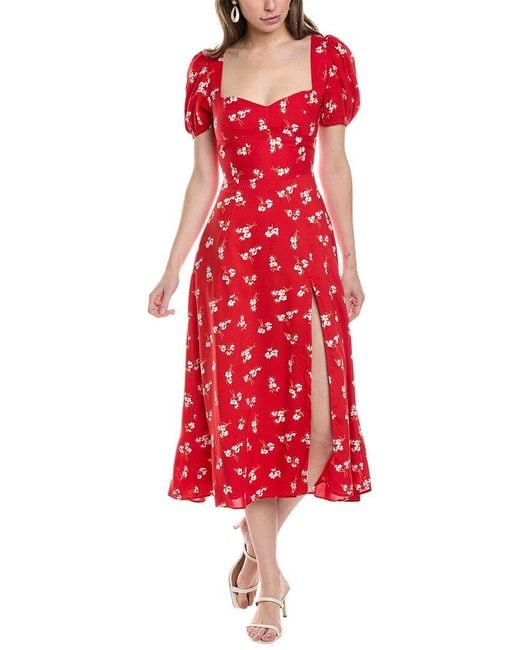 Bardot Red Gillian Midi Dress