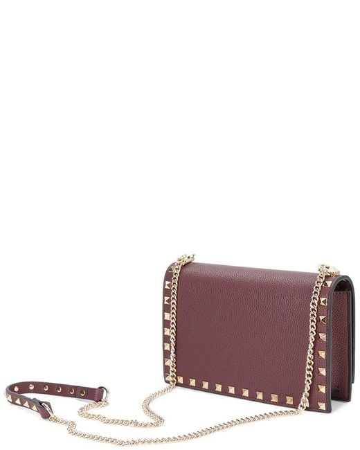Tiffany & Fred Paris Purple Studded Fold-Over Leather Clutch