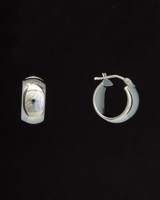Italian Gold Black 14K Polished Hoops