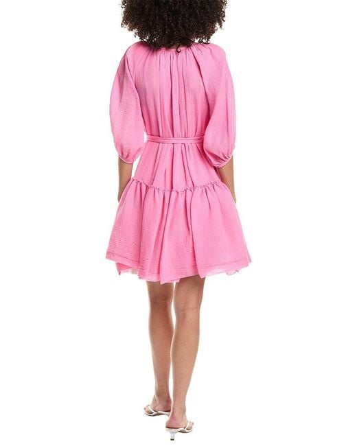 3.1 Phillip Lim Pink Plisse Voile Wrap Dress