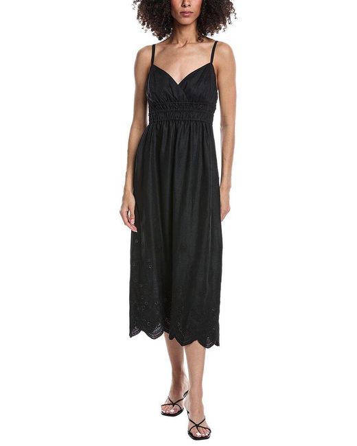 tyler boe Black Maria Linen Midi Dress