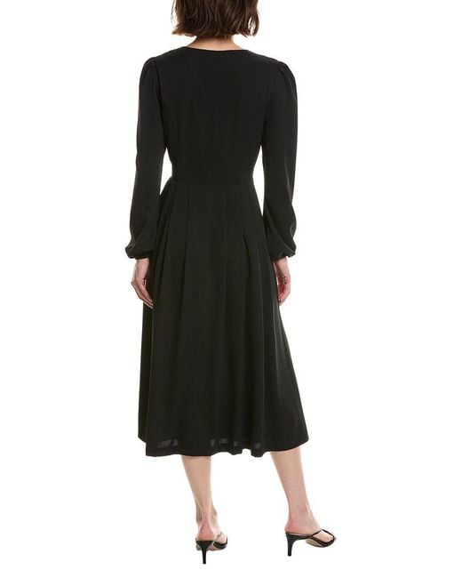 Pascale La Mode Black Sleeve Fold Pleated Shirtdress