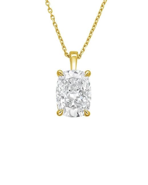 Diana M White 14K 12.00 Ct. Tw. Lab-Grown Diamond Solitaire Pendant