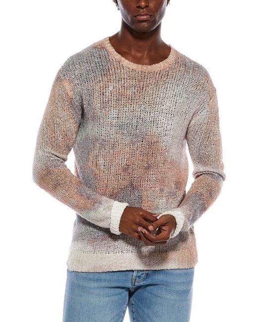 John Varvatos Gray Sullivan Linen-Blend Crewneck Sweater for men