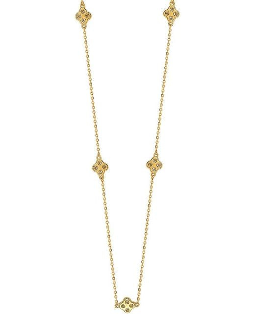 Suzy Levian Metallic 14k 0.40 Ct. Tw. Diamond Clover By The Yard Necklace