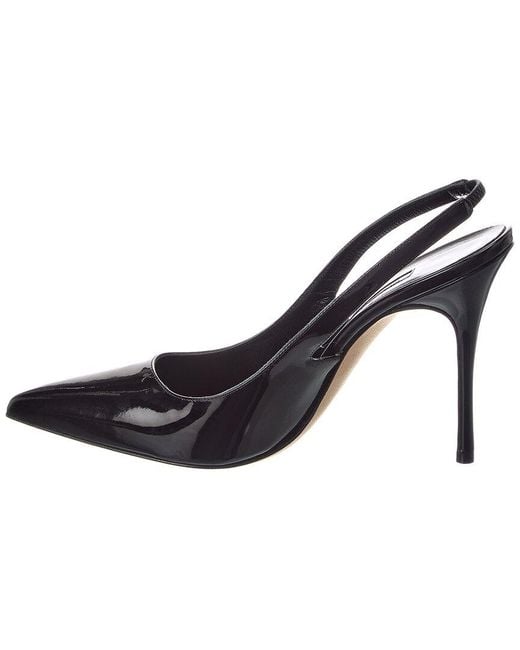 Manolo Blahnik Metallic Allura 105 Patent Slingback Pump