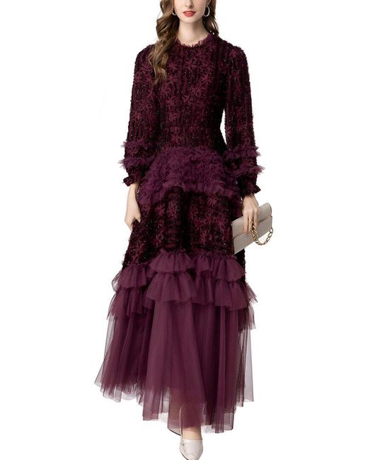 LIONELLO SALVI Purple Maxi Dress