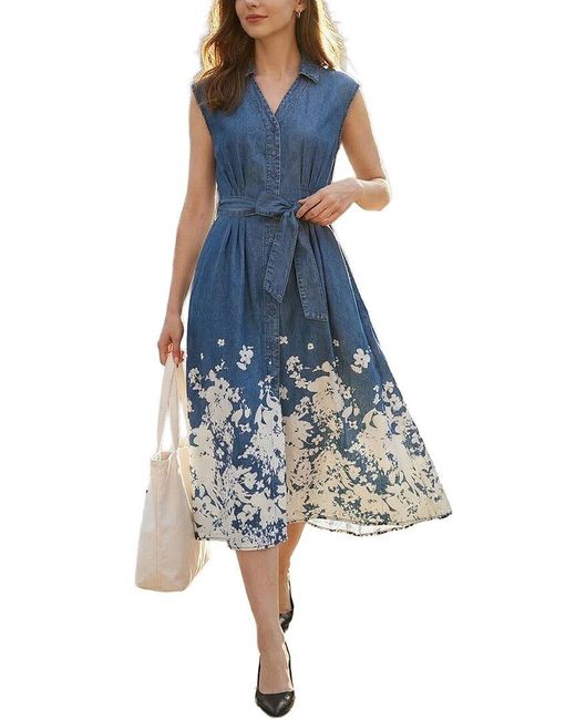 BRC By BURRYCO Blue Sleeveless Midi Dress