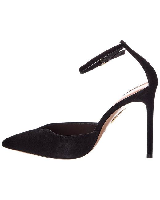 Aquazzura Black Alex 105 Suede Pump