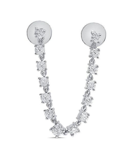 Sabrina Designs White 14k 0.86 Ct. Tw. Diamond Chain Earrings
