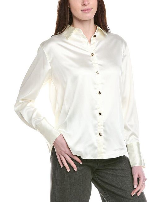 Line & Dot White Seymour Button Shirt