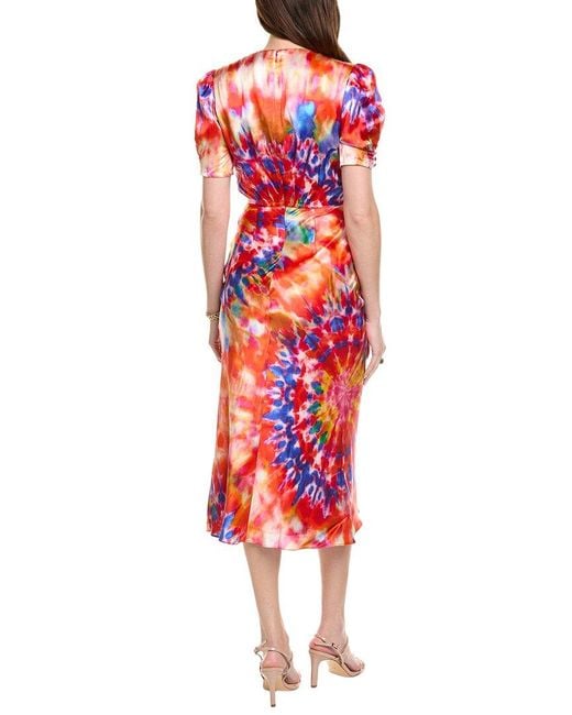 Saloni Red Silk Maxi Dress