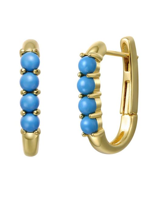 Genevive Jewelry Blue 14k Over Silver Hoops