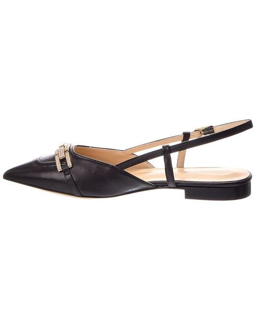 Baldinini Brown Leather Slingback Flat