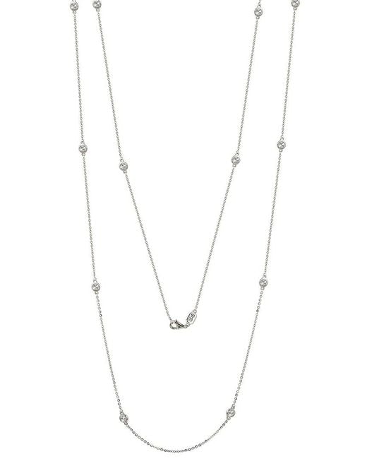 Suzy Levian White 14k 1.70 Ct. Tw. Diamond Station Necklace