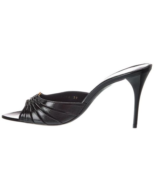 Saint Laurent Black Dnu Inv Dnu Inv Babylone Leather Mule