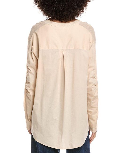 InCashmere Natural Incashmere Mixed Linen Pullover