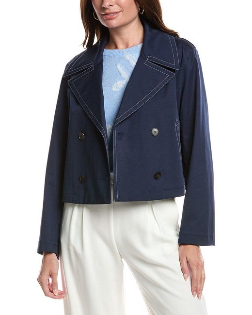 Lafayette 148 New York Blue Double-Breasted Jacket