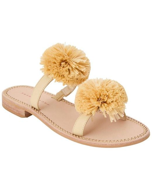 Jack Rogers Metallic Daffodil Raffia & Leather Sandal