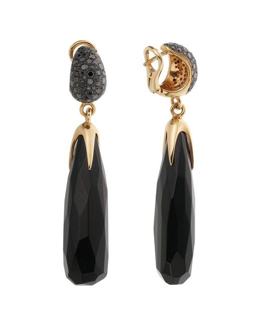 Pomellato Black 18K 21.83 Ct. Tw. Diamond & Jet Earrings