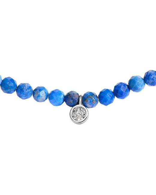 Haus of Brilliance Blue Diamond & Station Necklace