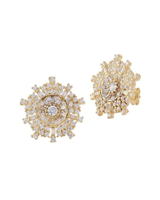 Sphera Milano White 14K Over Cz Statement Studs
