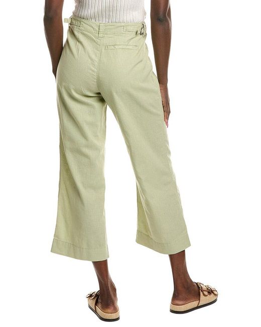 Michael Stars Green Geraldine Relaxed Linen-Blend Pant