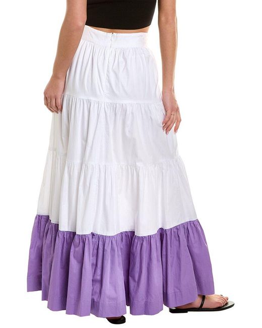 AMUR Purple Koral Tiered Maxi Skirt