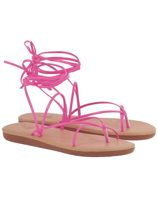 Ancient Greek Sandals Pink String Flip Flop Leather Sandal