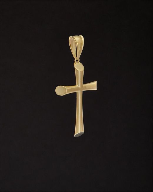 Italian Gold Black 14k Cross Pendant