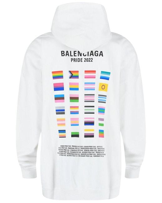 Balenciaga White 2022 Pride Graphic Print Hoodie for men
