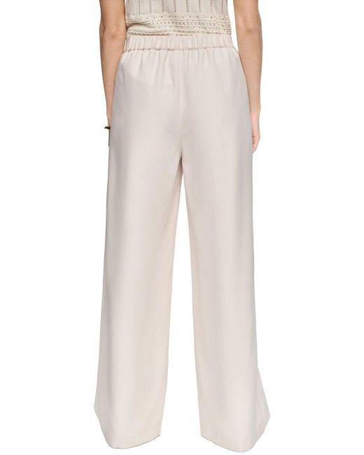 Halston Heritage Natural Wide Leg Trousers