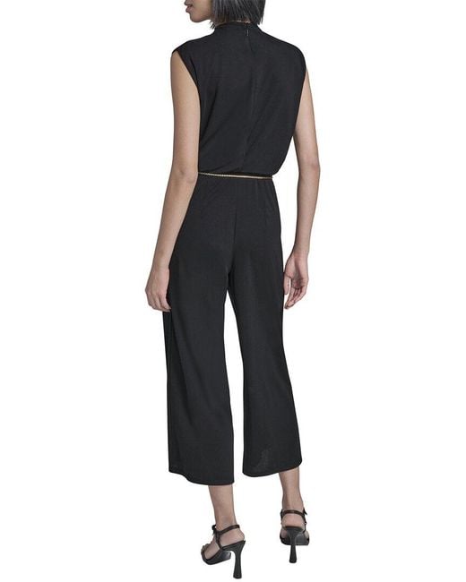 Karl Lagerfeld Black Matte Jersey Jumpsuit