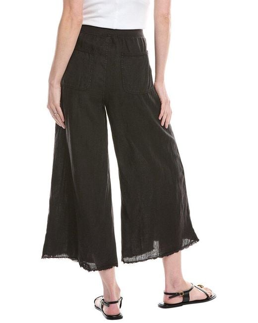 XCVI Black Brielle Linen Gaucho Pant